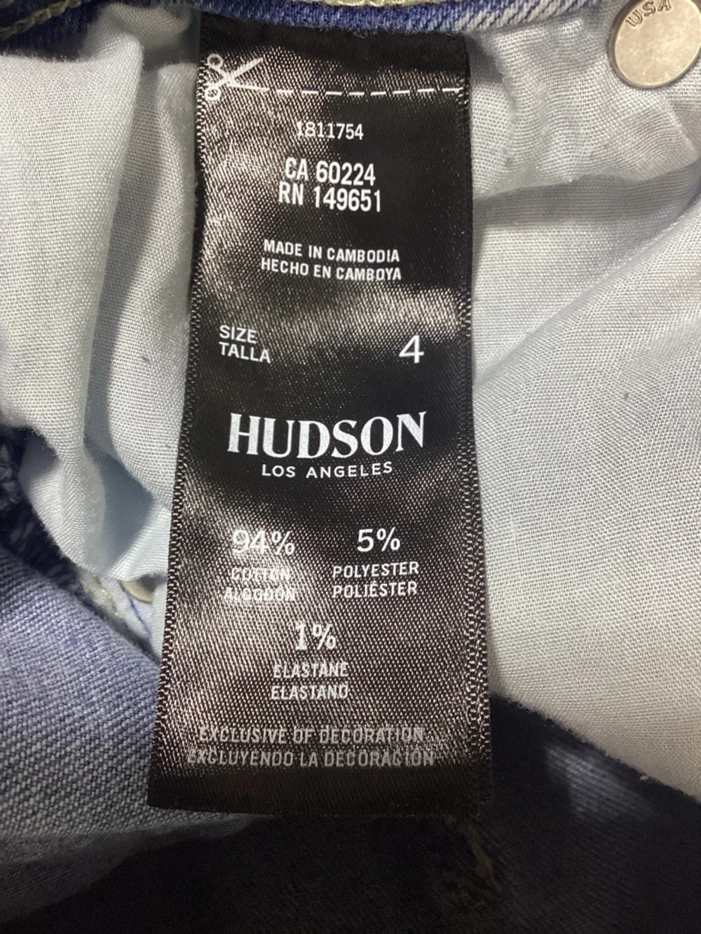 Hudson Jeans Straight-Leg Flap Pockets Mid Wash Women’s Jeans